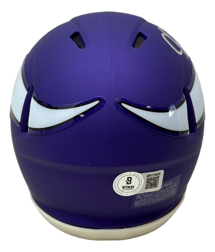 Justin Jefferson Signed Minnesota Vikings Mini Speed Helmet BAS w/ Case