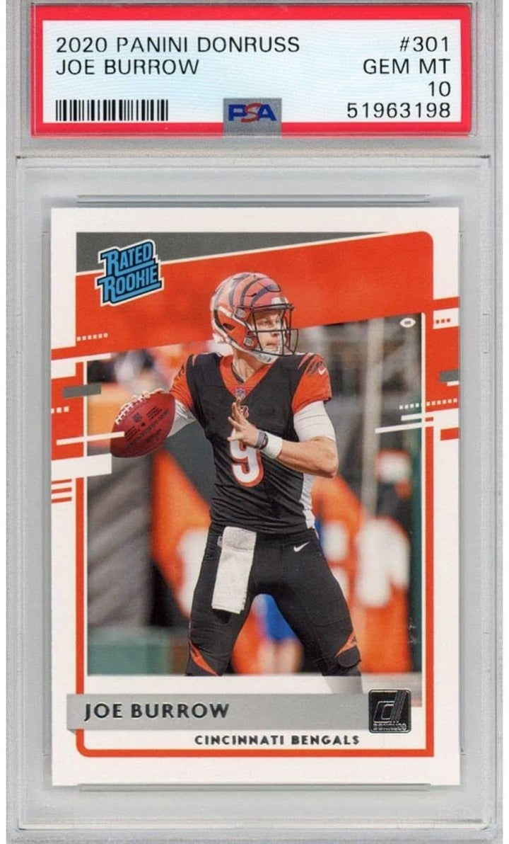Graded 2020 Panini Donruss JOE BURROW #301 Rookie Card PSA 10 Gem Mint