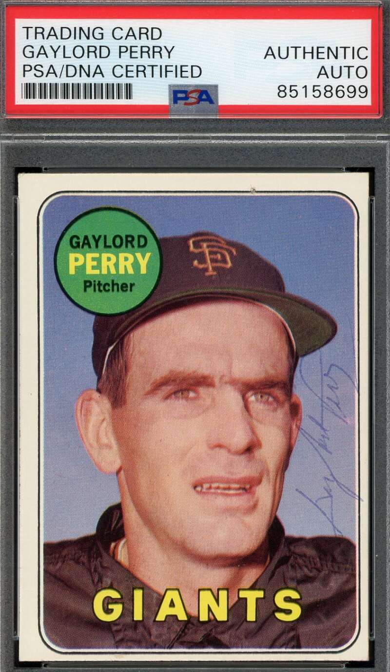 Gaylord Perry PSA DNA Coa Vintage Signed 1969 Topps  Autograph