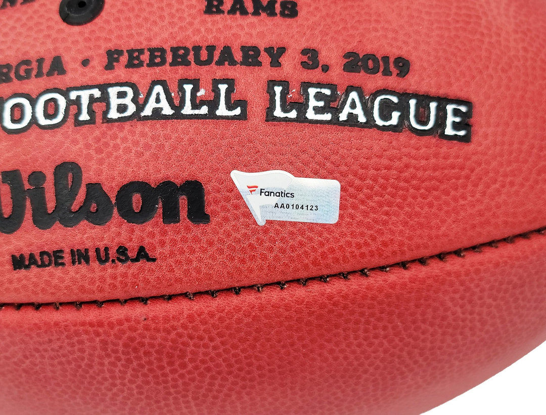 Tom Brady Auto Official NFL Leather SB LIII Logo Football Buccaneers Fanatics