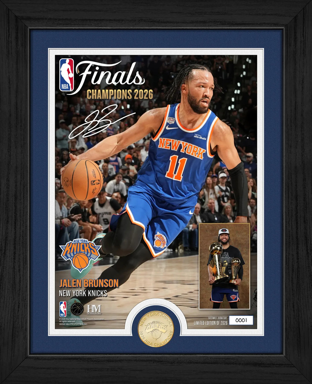 Jalen Brunson 2026 NBA Champions Trophy Bronze Coin Photo Mint