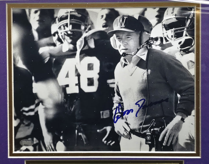 Don James Autographed Framed 8x10 Photo Washington Huskies MCS Holo #88804