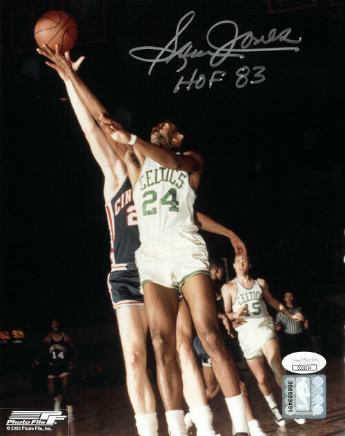 Sam Jones signed Boston Celtics Color NBA 8x10 Photo HOF 83- JSA Hologram