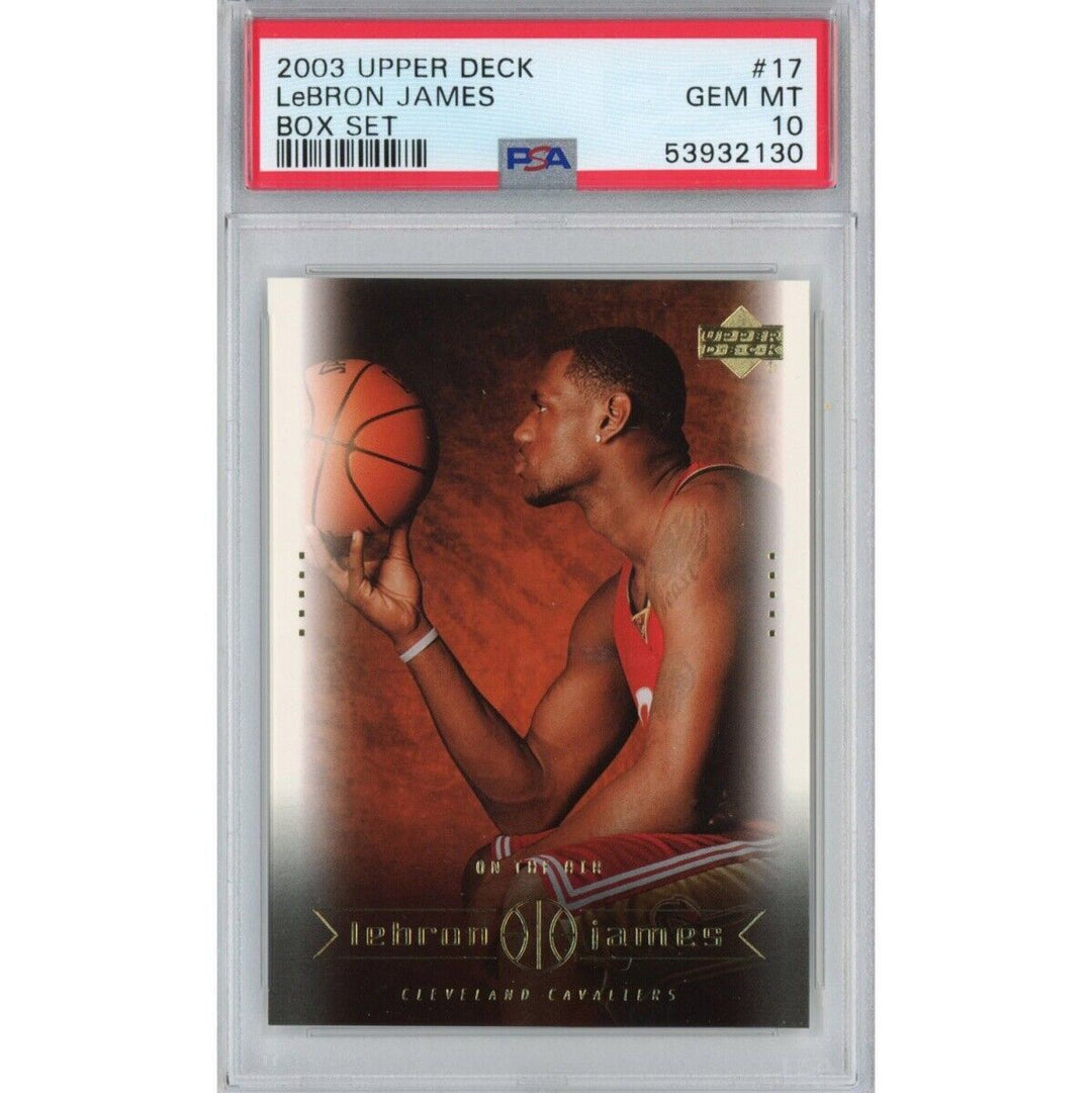 Graded 2003-04 Upper Deck LEBRON JAMES #17 Box Set Rookie Basketball Card PSA 10