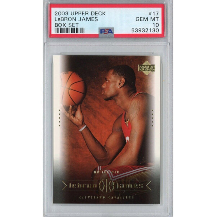 Graded 2003-04 Upper Deck LEBRON JAMES #17 Box Set Rookie Basketball Card PSA 10