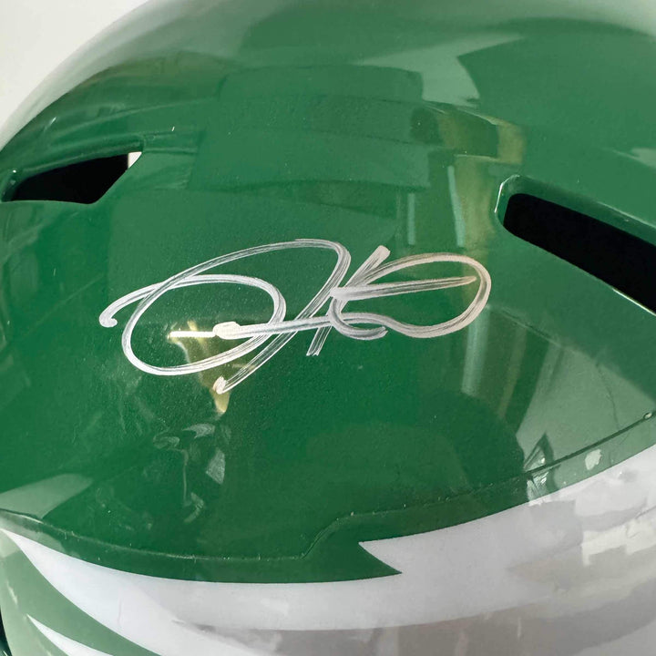 Autographed/Signed Jalen Hurts Eagles Full Size Football Helmet Fanatics COA