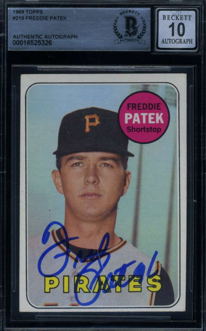 Freddie Patek Gem Mint 10 Beckett BAS Signed 1969 Topps Rookie Autograph