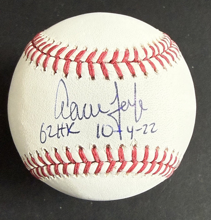 Aaron Judge Signed Official MLB Baseball Yankees 62 HR 10-4-22 Auto Fanatics COA