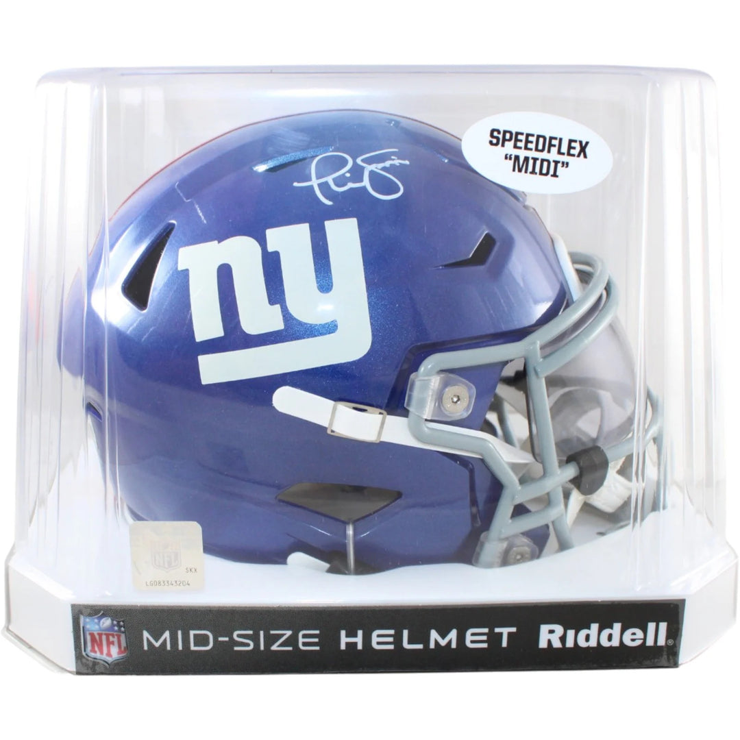 Phil Simms Autographed New York Giants Mid-Size Midi Helmet Beckett WIT 58522