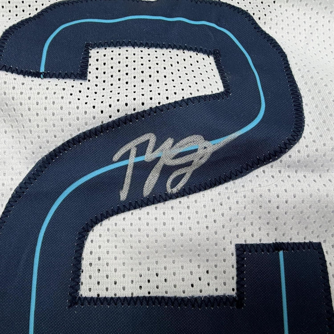 Framed Autographed Ty Jerome 35x39 Memphis White Basketball Jersey BAS COA