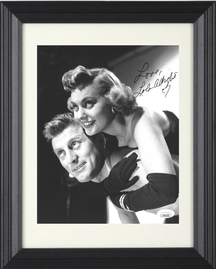 Lola Albright signed 1949 Champion 8X10 Photo Love Framed- JSA (w/ Kurt Douglas)