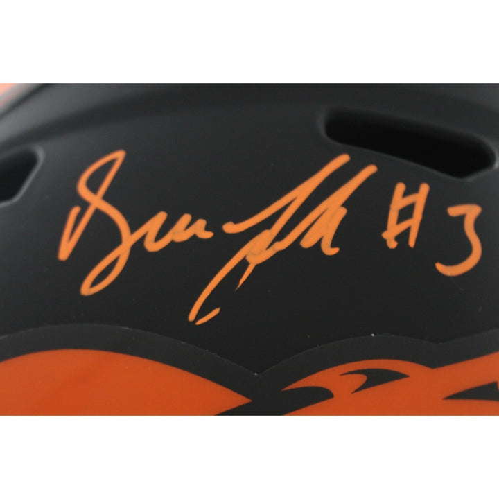 Drew Lock Autographed/Signed Denver Broncos F/S Eclipse Helmet BAS 29354