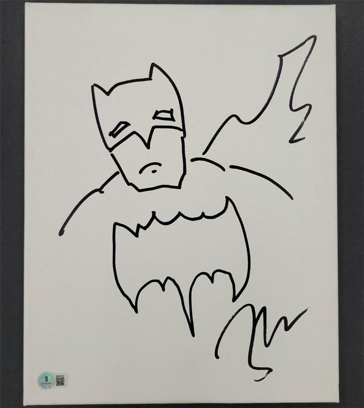 Zack Snyder signed sketched Batman 11x14 Canvas autograph ~ Beckett BAS