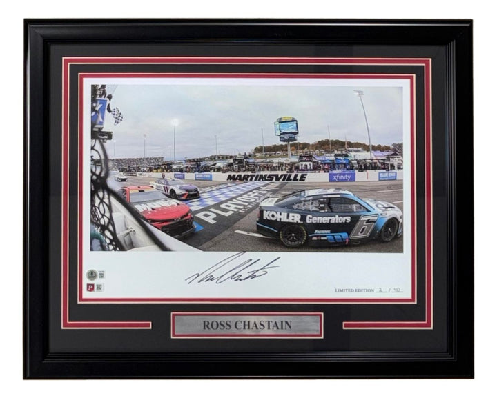 Ross Chastain Signed Framed 12x18 NASCAR Racing Lithograph BAS