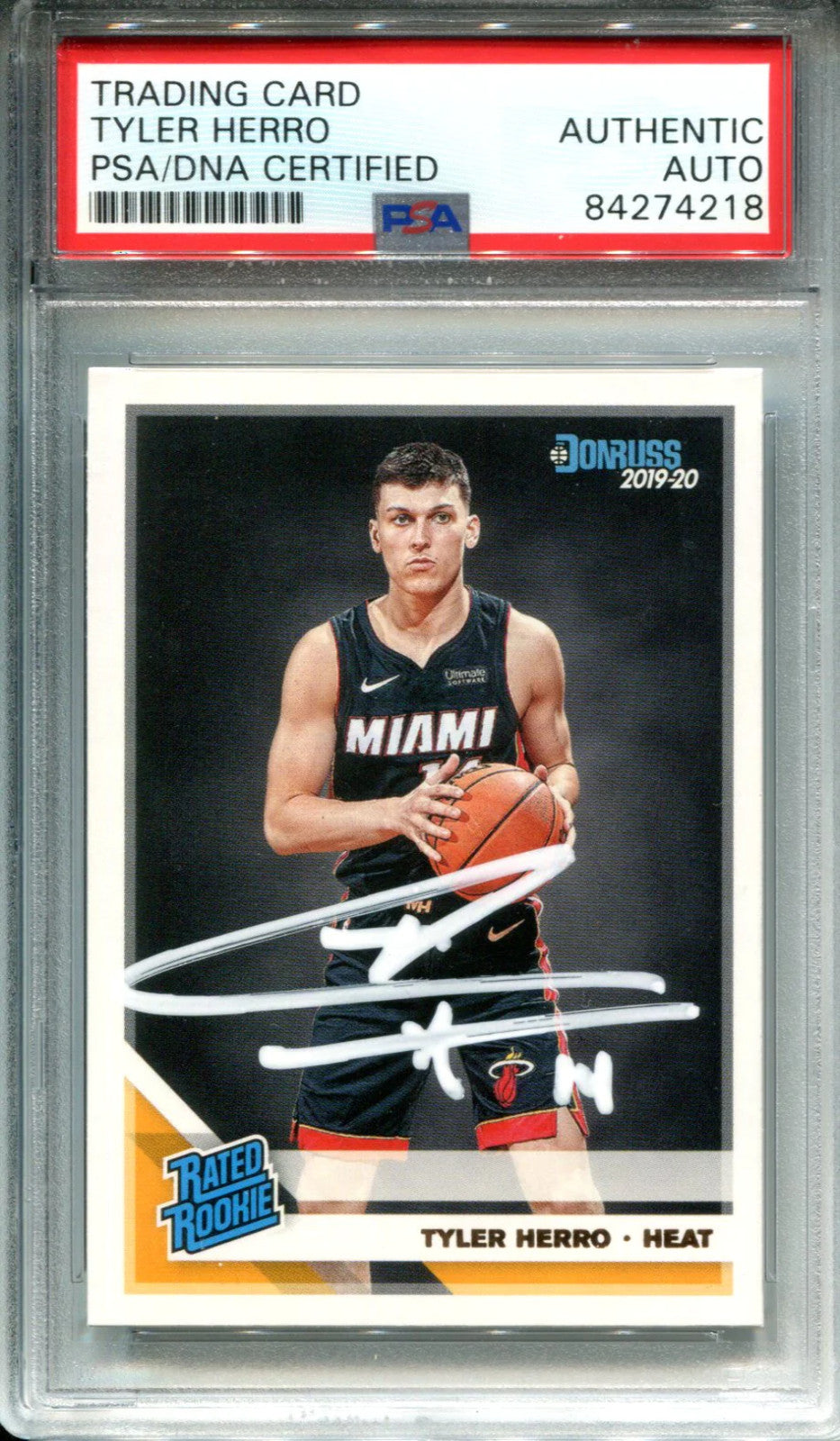 Tyler Herro Autographed 2019-20 Donruss Rookie Card (PSA)