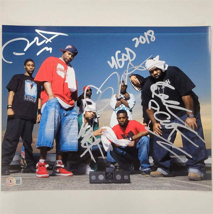 Wu-Tang Clan signed 11x14 photo GZA RZA Raekwon U-God Man autograph~ Beckett BAS