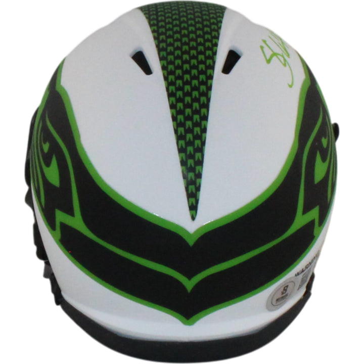 Shaun Alexander Autographed Seattle Seahawks Lunar Mini Helmet Beckett WIT 55053