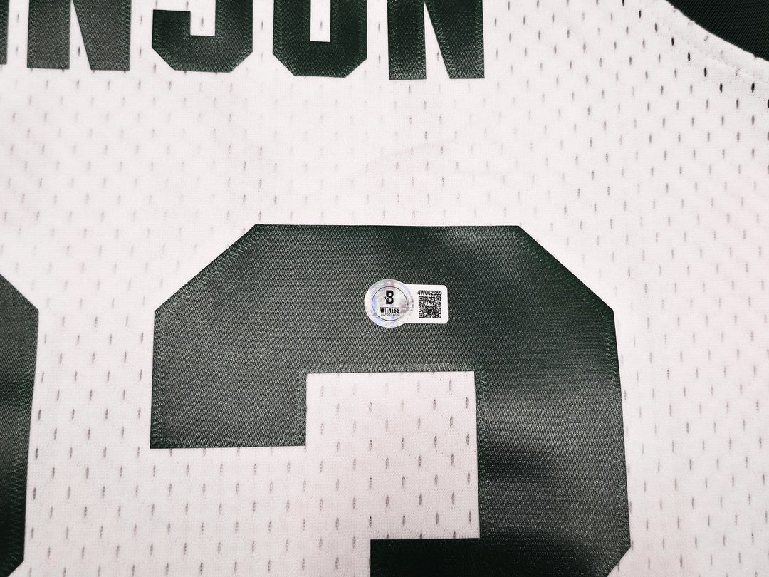 Michigan State Magic Johnson Auto White Mitchell Ness College Jersey XL Beckett