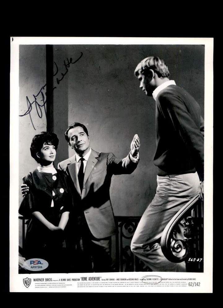 Suzanna Pleshette PSA DNA Coa Signed 8x10 Photo Autograph Rome Adventure