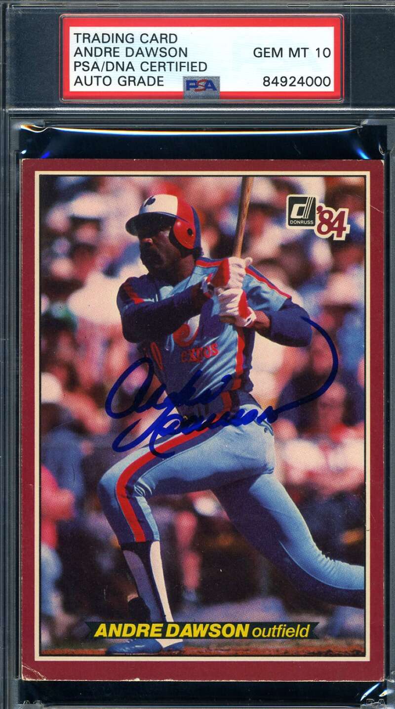 Andre Dawson Gem Mint 10 PSA DNA Signed 1984 Donruss Action All Stars Autograph