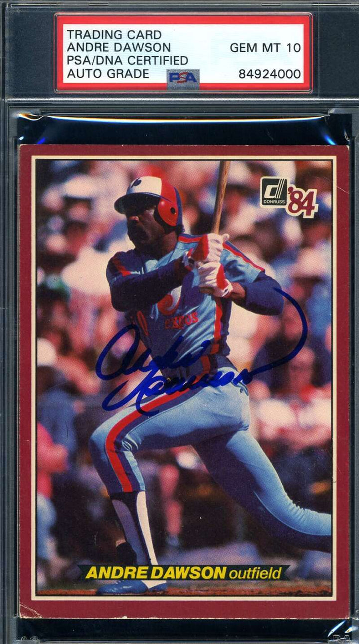 Andre Dawson Gem Mint 10 PSA DNA Signed 1984 Donruss Action All Stars Autograph