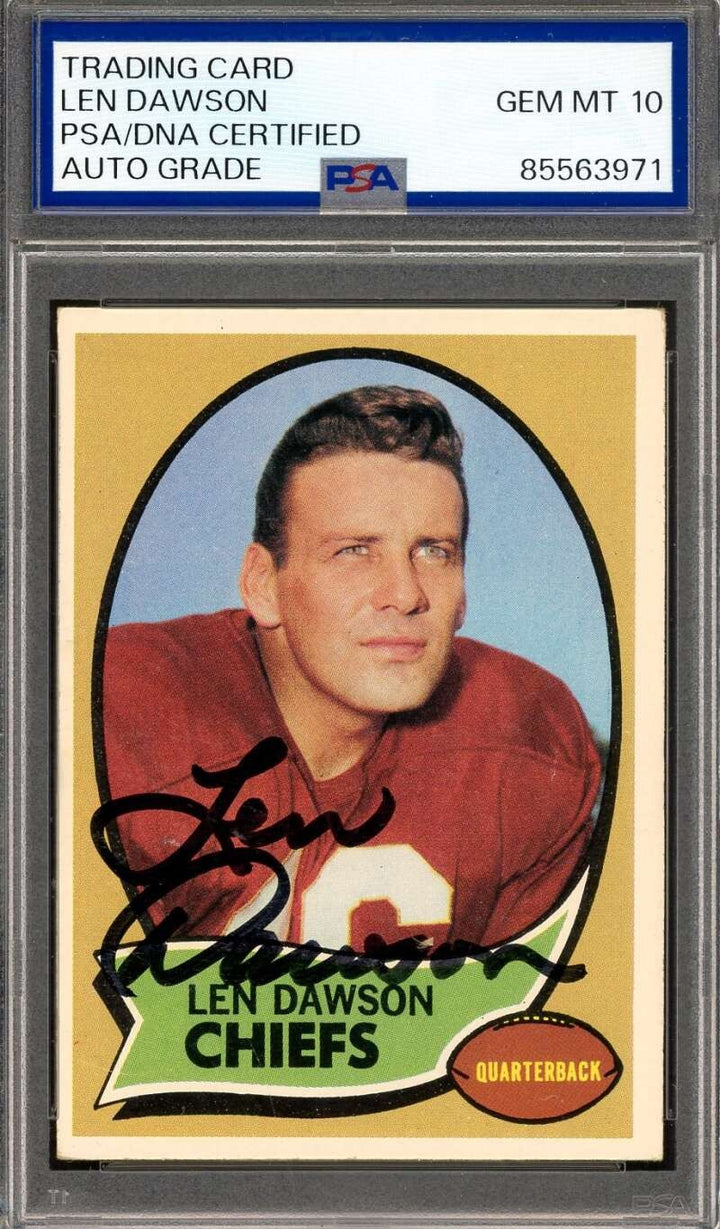 Len Dawson Gem Mint 10 PSA DNA Signed 1970 Topps Autograph