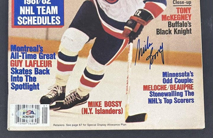 Mike Bossy Signed Hockey Full Magazine 1982 PSA 10 Gem Mint Auto Islanders LOA