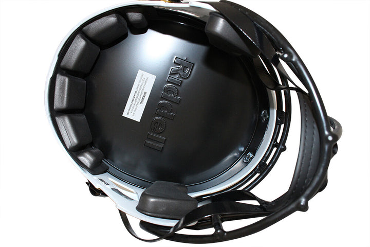 Kurt Warner Signed Los Angeles Rams Spd F/S Lunar Helmet BAS 40403