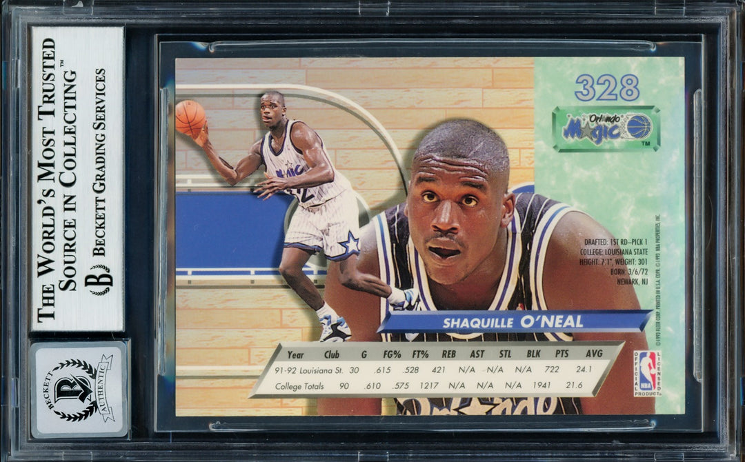 Shaquille Shaq O'Neal Signed 1992-93 Fleer Ultra RC 328 Magic Auto GM 10 Beckett