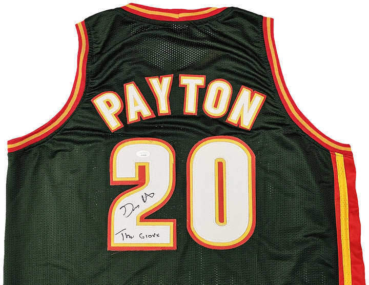 Seattle Supersonics Gary Payton Auto Signed Dark Green Jersey "The Glove" JSA