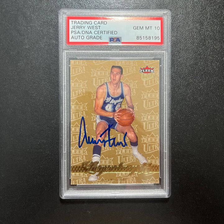 2007-08 Fleer Ultra Legendary 13 #255 JERRY WEST Signed Card AUTO 10 PSA Slabbed
