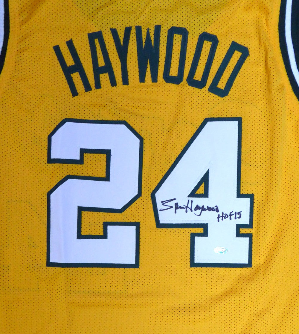 Seattle Sonics Spencer Haywood Autographed Signed Gold Jersey "HOF 15" MCS Holo