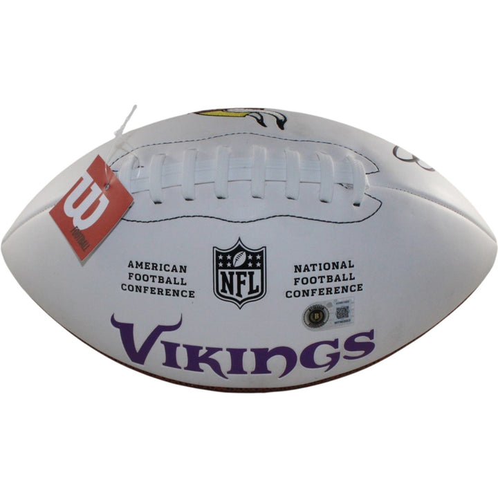 Justin Jefferson Autographed Minnesota Vikings Logo Football Beckett WIT 57923