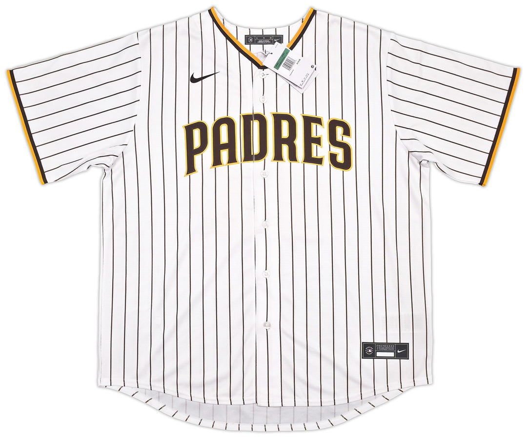 Padres Fernando Tatis Jr. Auto White Pinstripes Nike Jersey Size XL Beckett Wit