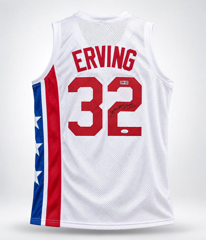 Julius Dr J Erving Signed Nets White Custom Jersey JSA Witness