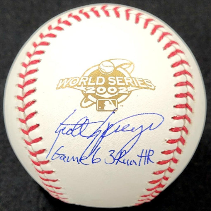 Scott Spiezio signed "Game 6 HR" Angels 2002 World Series Baseball ~ Beckett BAS