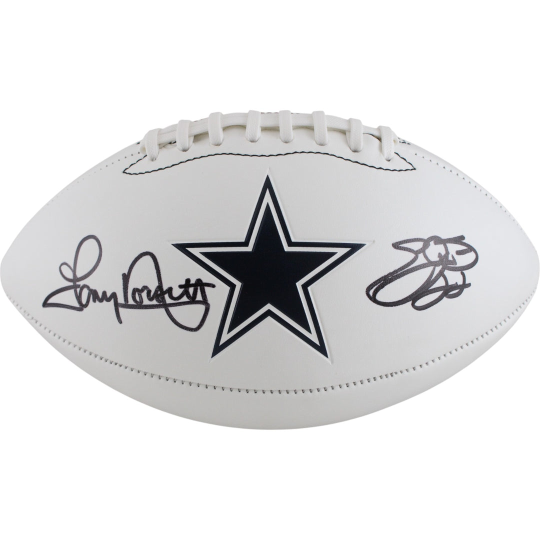 Emmitt Smith Tony Dorsett Autographed Dallas Cowboys Logo Football Beckett 50844