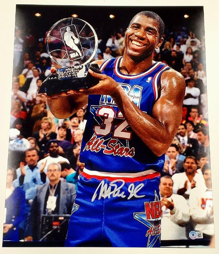 Magic Johnson autograph signed 16x20 Photo 92 All-Star MVP ~ Beckett BAS Holo