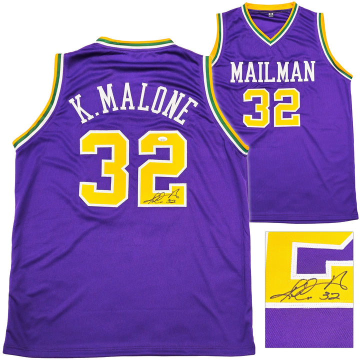 Utah Jazz Karl Malone Autographed Signed Purple Jersey JSA