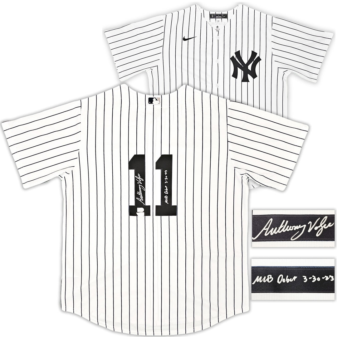 Yankees Anthony Volpe Auto White Nike Jersey Size L MLB Debut 3-30-23 Fanatics