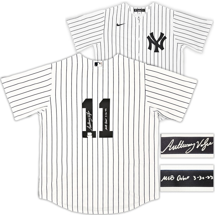 Yankees Anthony Volpe Auto White Nike Jersey Size L MLB Debut 3-30-23 Fanatics