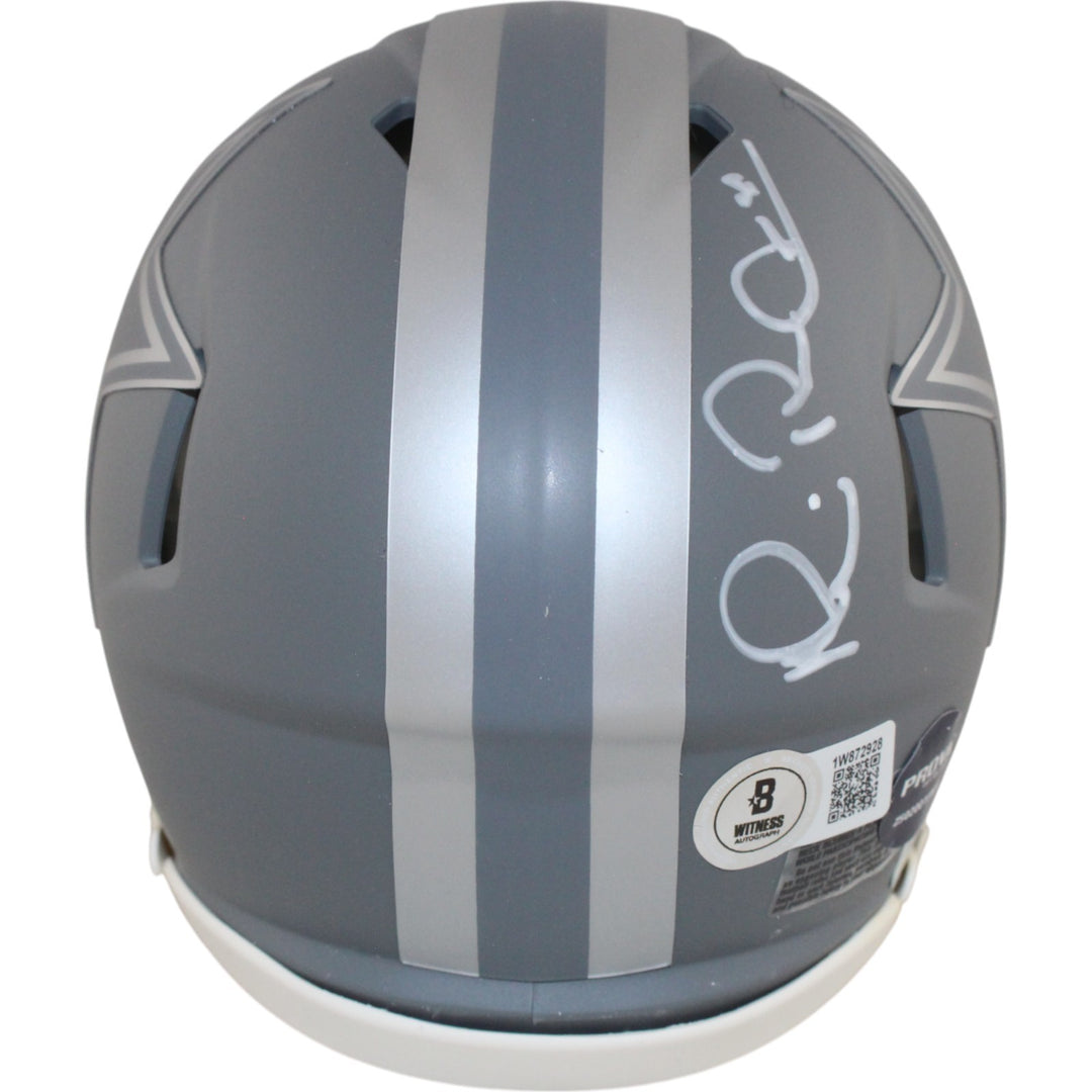 Dallas Cowboys Autographed Slate Mini Helmet Aikman Emmitt Irvin Beckett 50315