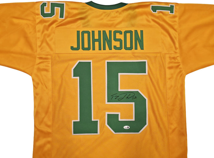Oregon Ducks Tez Johnson Signed Yellow Jersey JSA Witness