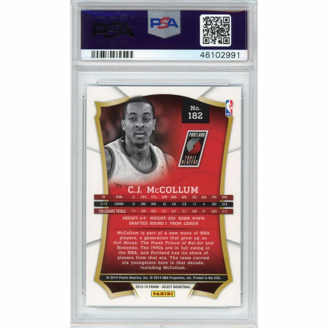Graded 2013-14 Panini Select CJ C.J. MCCOLLUM #182 Rookie Basketball Card PSA 10