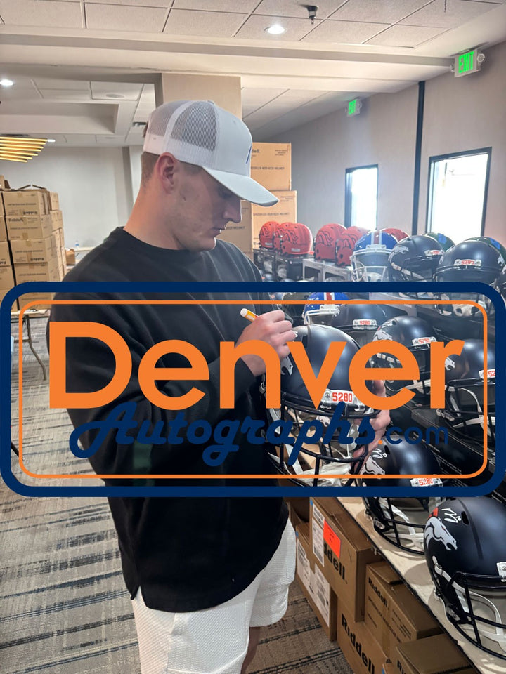 Bo Nix Autographed/Signed Denver Broncos F/S Helmet Beckett Witness 53268