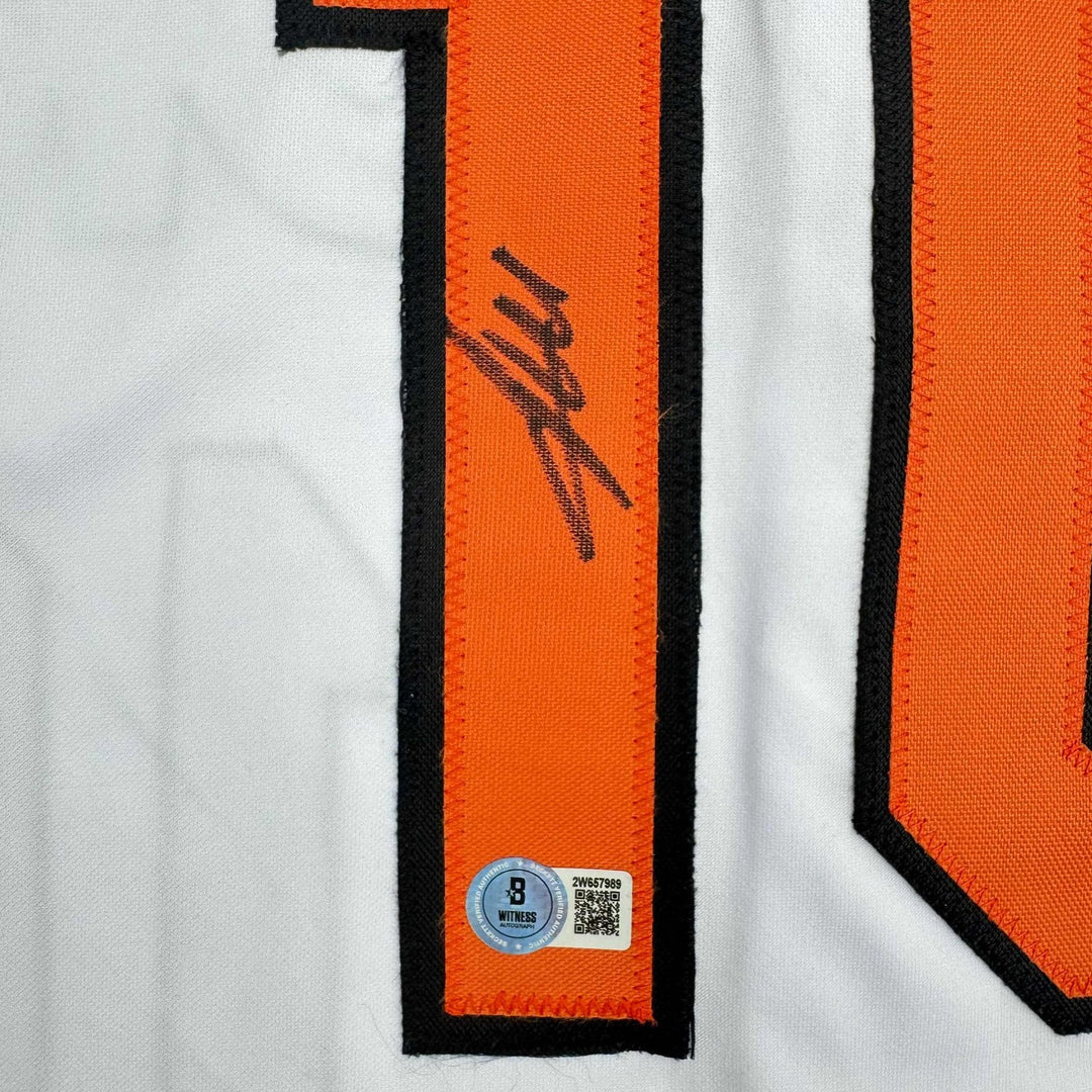 Autographed/Signed Miguel Tejada Baltimore White Jersey Beckett BAS COA