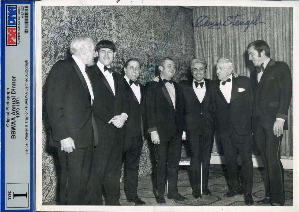 Casey Stengel Pie Traynor Earl Weaver Signed Psa/dna Type 1 8x10 Photo Autograph