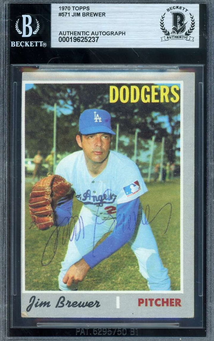 Jim Brewer Beckett BAS Vintage Signed 1970 Topps Autograph