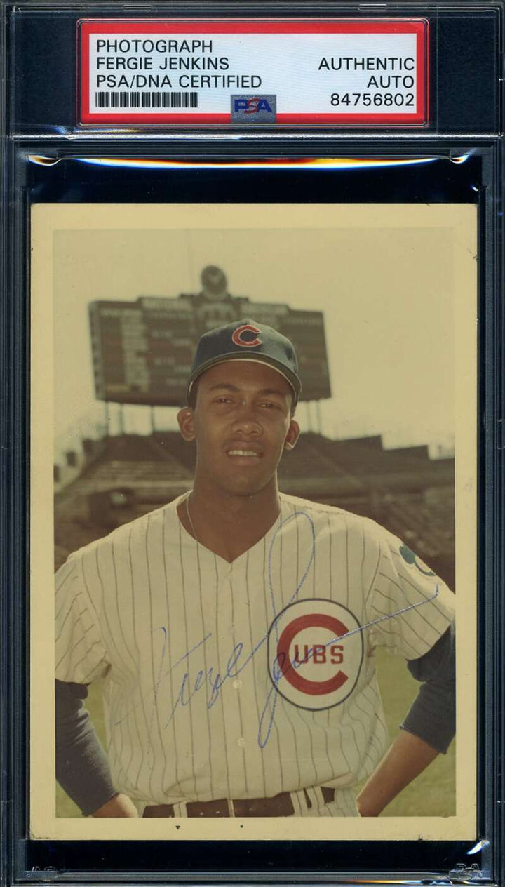 Fergie Jenkins PSA DNA Signed Original 1960`s Photo Autograph Cubs