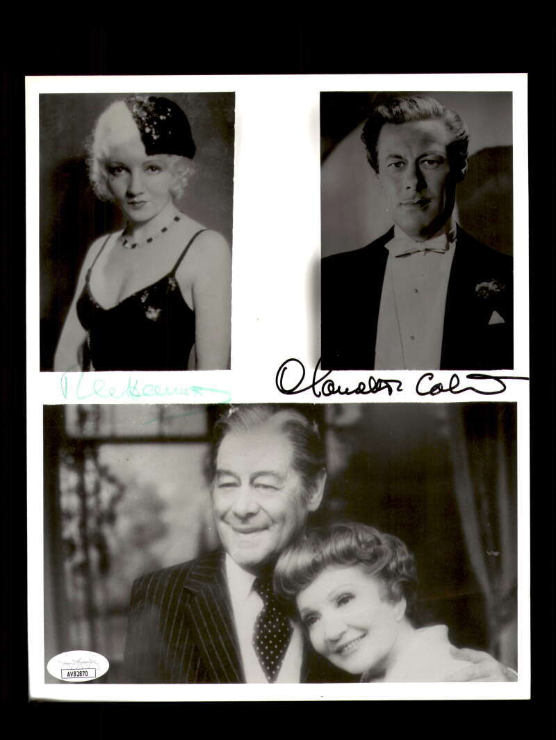 Rex Harrison Claudette Colbert JSA Coa Signed 8x10 Photograph Autograph